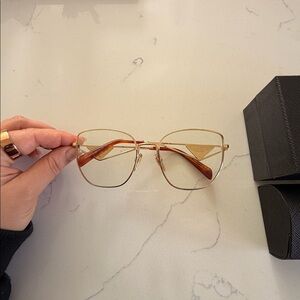 Prada Gold Glasses Frames